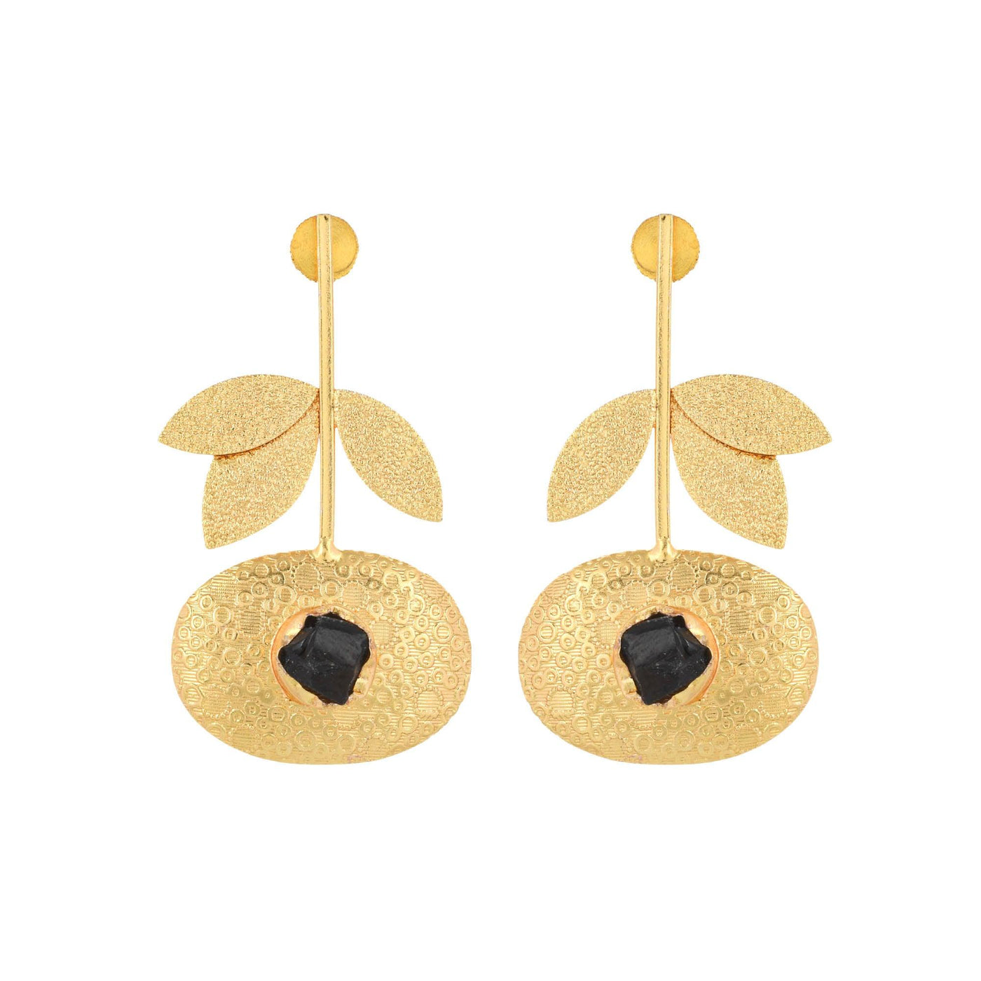 Triple Leaf Textured Earrings - Zuriijewels