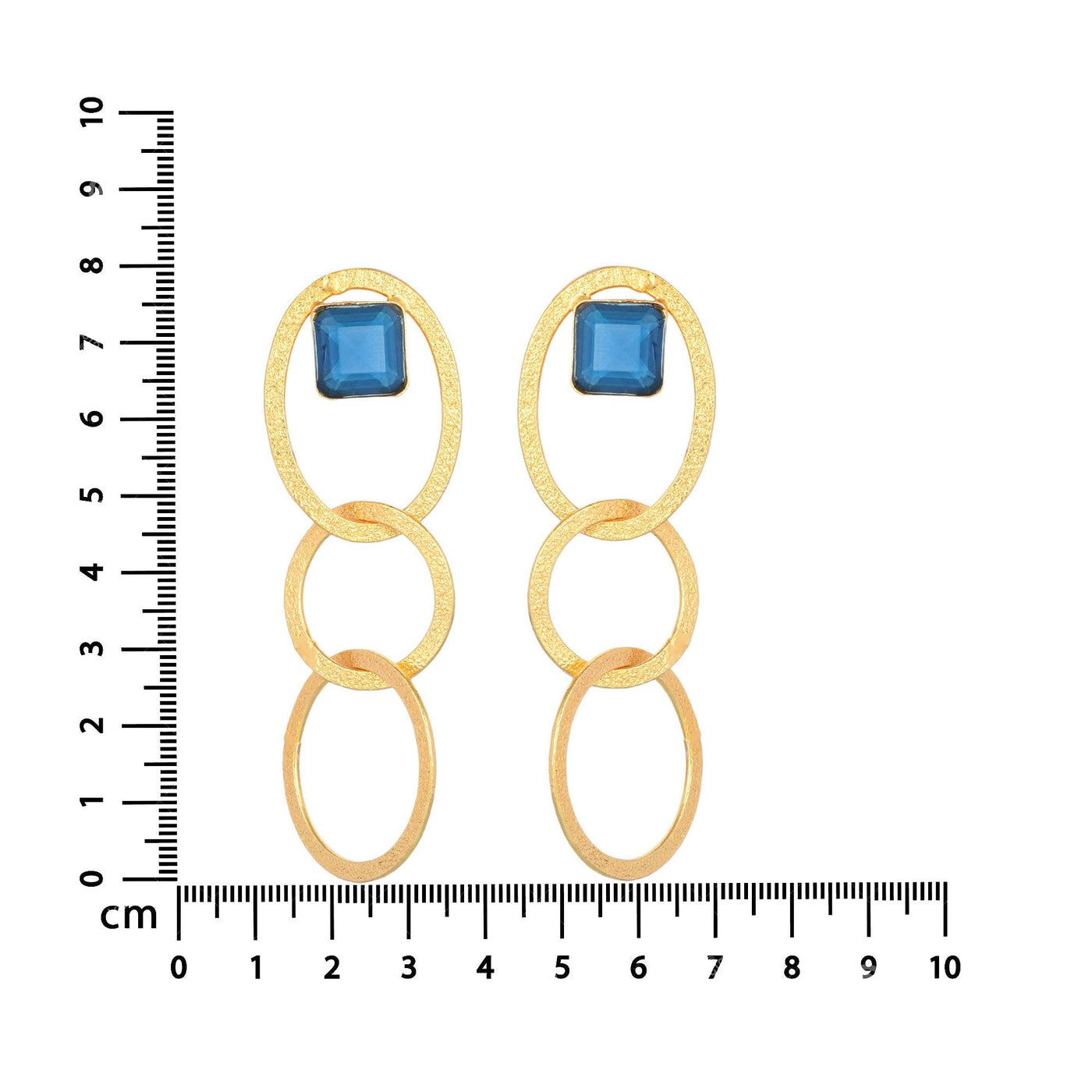 Stone Studded Three Loop In Loop Earring - Zuriijewels