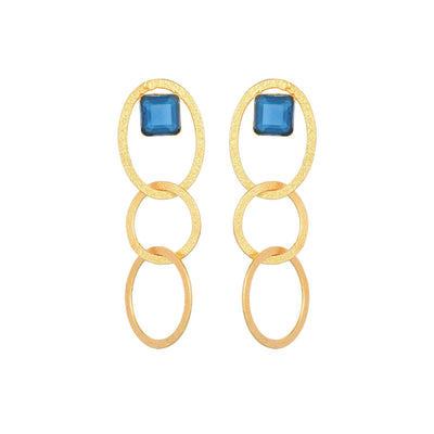 Stone Studded Three Loop In Loop Earring - Zuriijewels