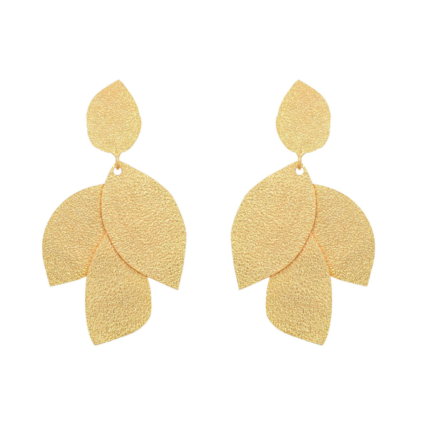 Textured Leaf Earring - Zuriijewels