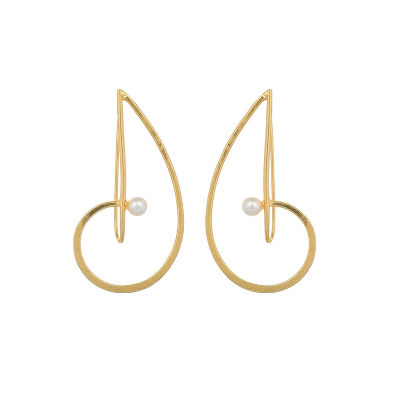 P-Shaped Pearl Earring - Zuriijewels