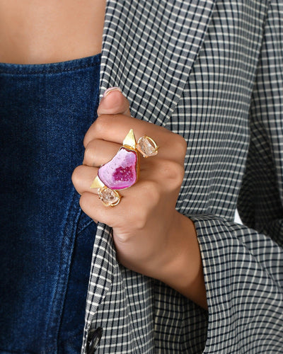 Solar Druzy Cat Ring - Zuriijewels