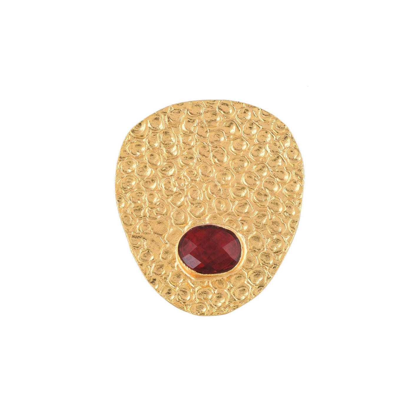 Oval Textured Stone Studded Ring - Zuriijewels