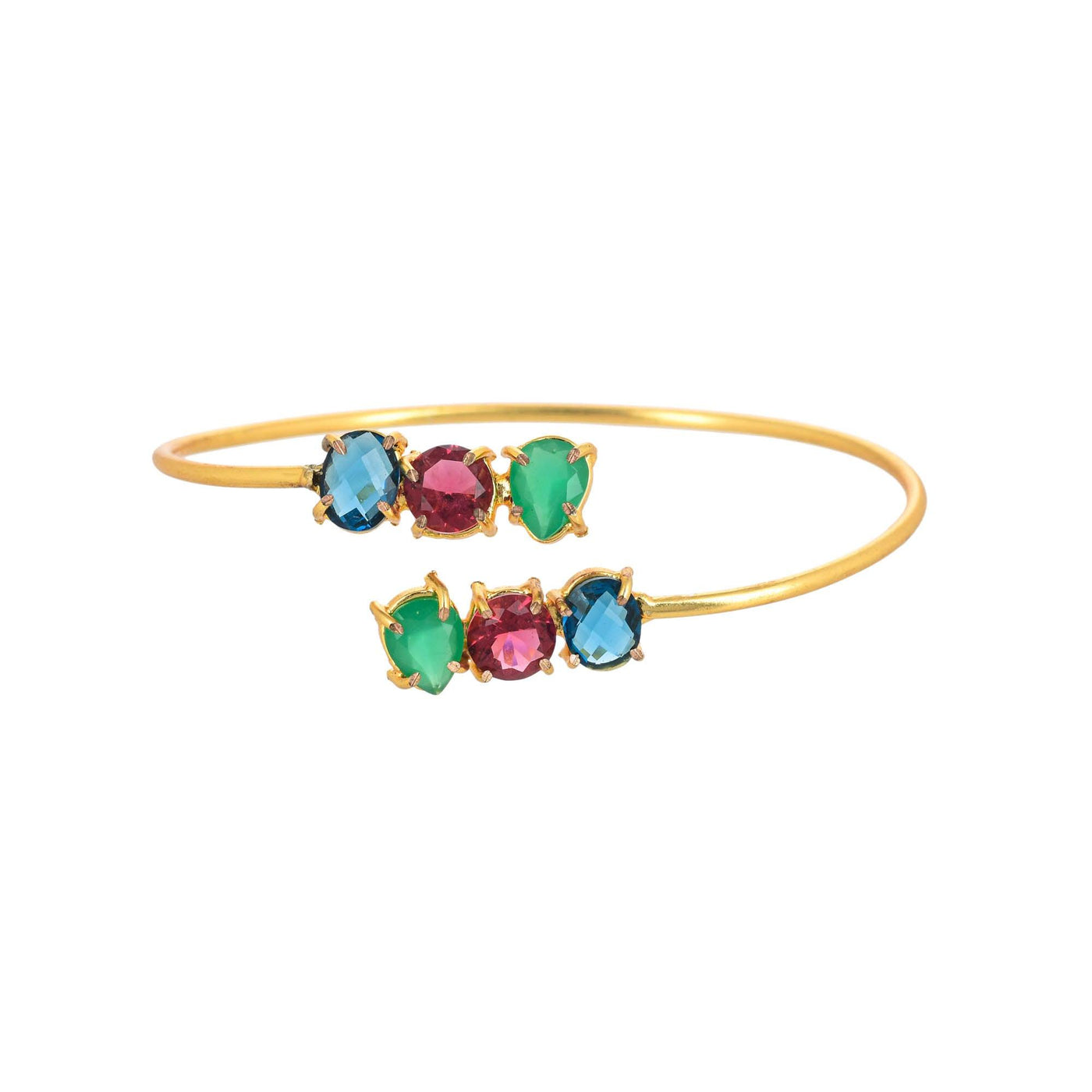 Colourful Stone Open Cuff Bracelet - Zuriijewels