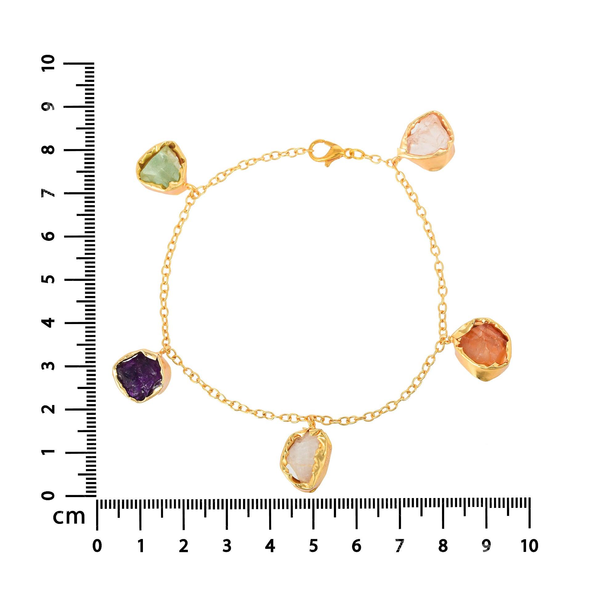 5 Stone Chained Bracelet - Zuriijewels