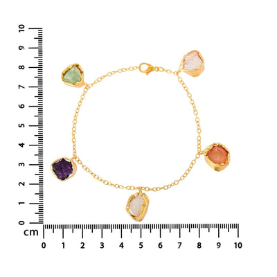 5 Stone Chained Bracelet - Zuriijewels