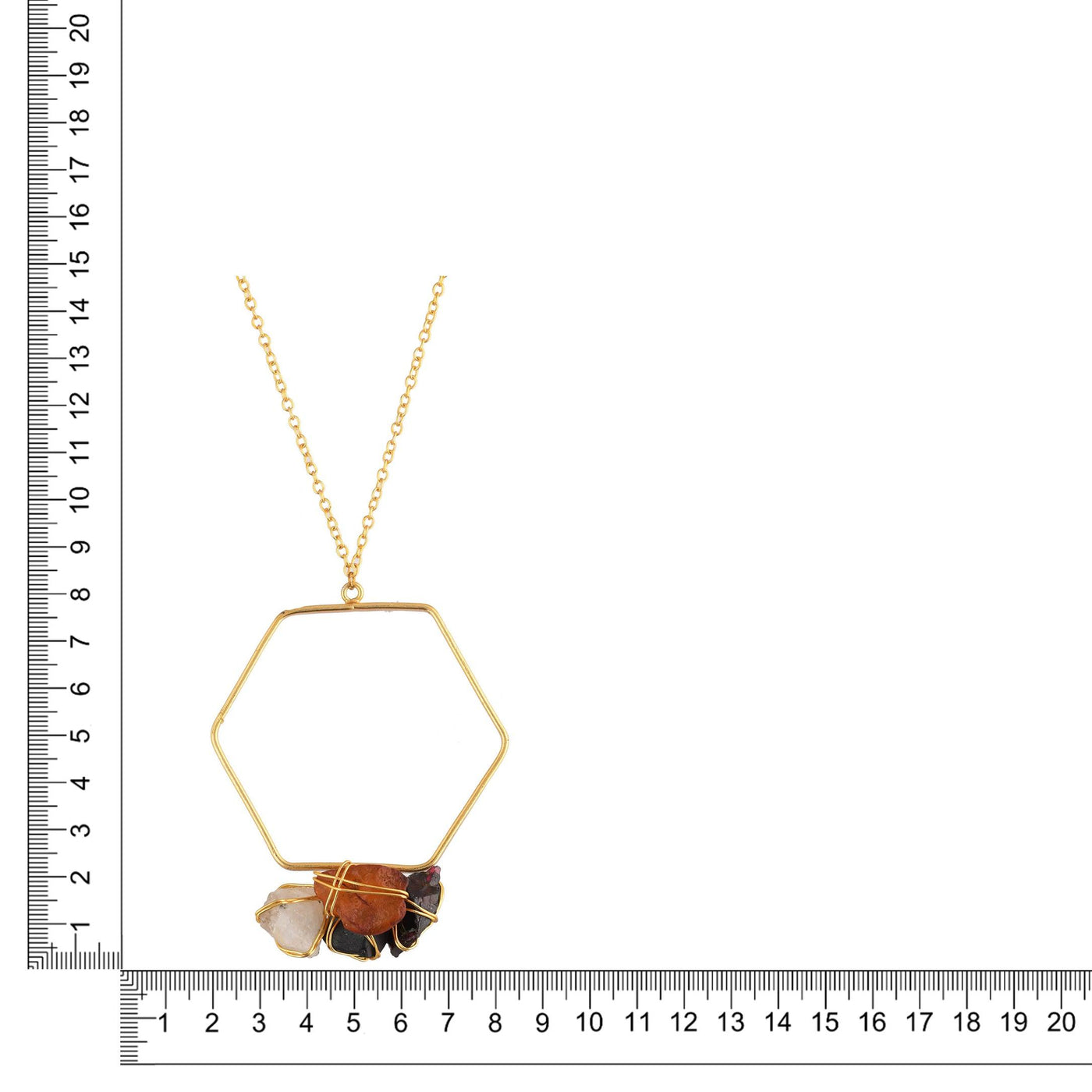 Hexagon Stone Bunch Neck Set - Zuriijewels