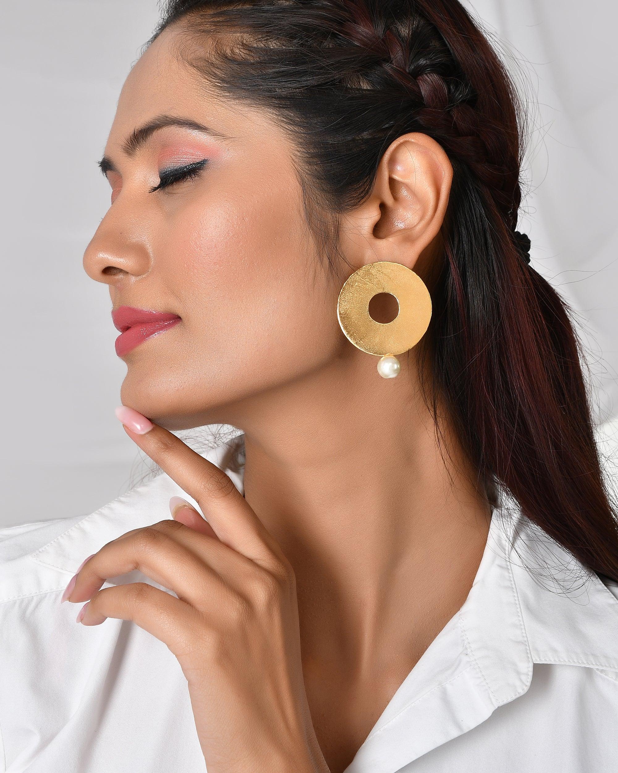 Pearl Concentric Circle Earring - Zuriijewels