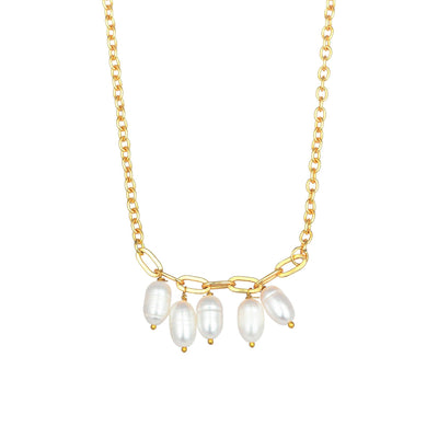 Dual Chain Pearl Necklace - Zuriijewels