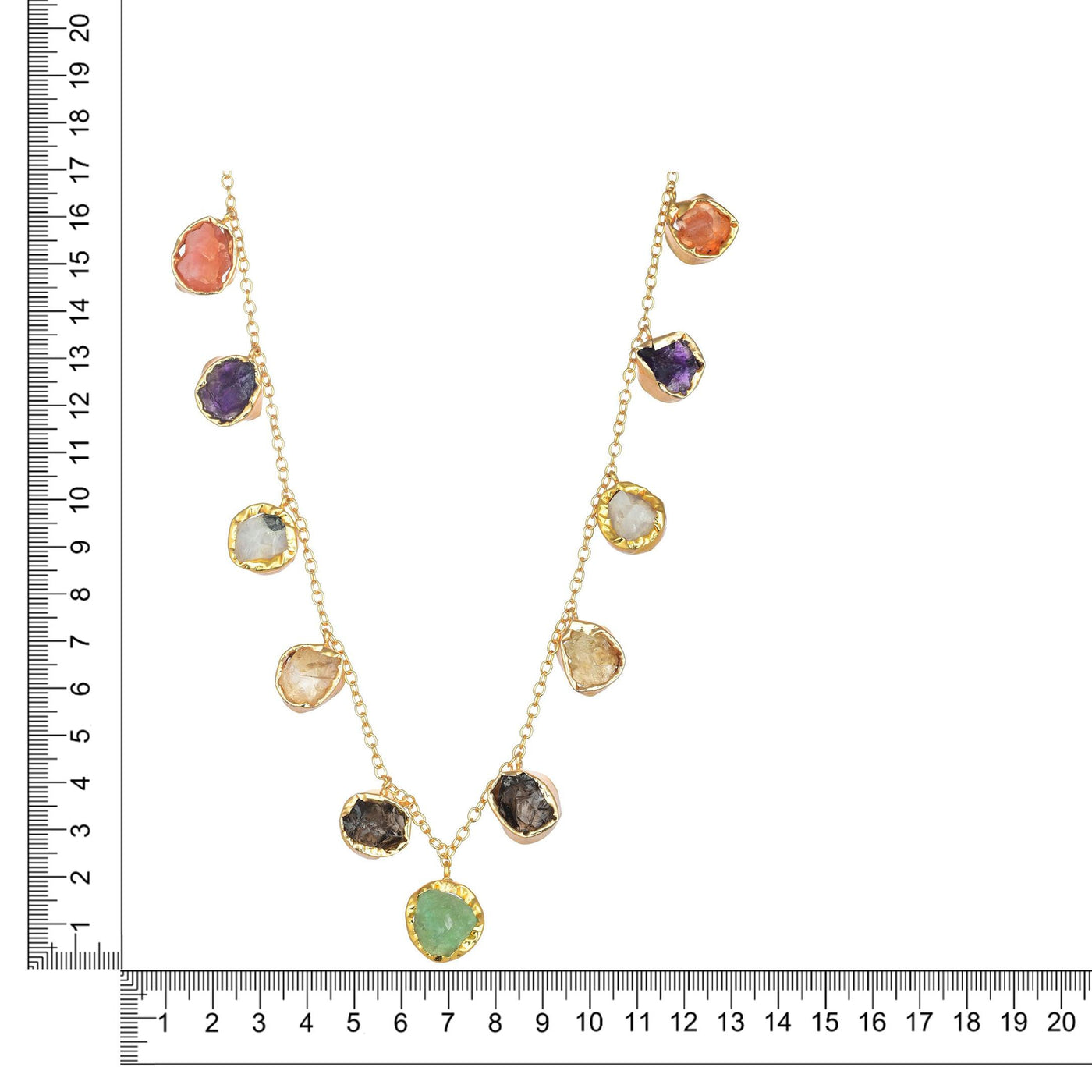 Multi Colour Stone Hanging Neck Set - Zuriijewels