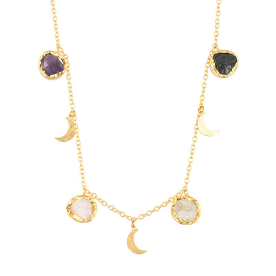 The Moon & Stone Hanging Necklace - Zuriijewels