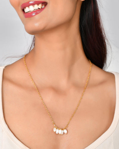 Dual Chain Pearl Necklace - Zuriijewels